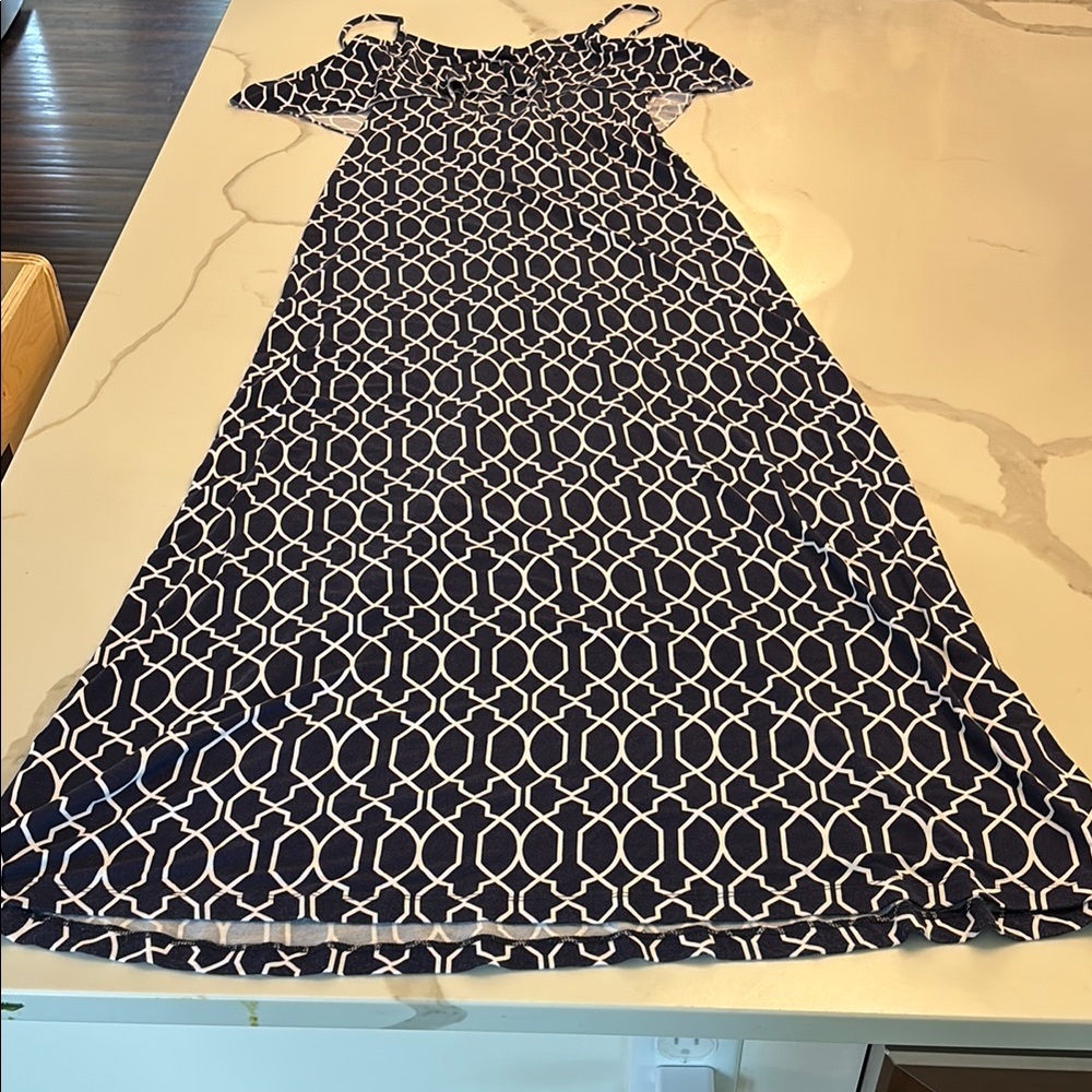 5/48 Navy and White Maxi Dress